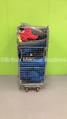 Large Cage of Mixed Ambulance Equipment Including Evac-U-Splints Mattresses and Straps (Cage Not Included)