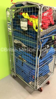 Large Cage of Mixed Ambulance Equipment Including Evac-U-Splints Mattresses and Straps (Cage Not Included) - 4