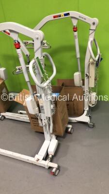 3 x Liko UNO 102 Electric Patient Hoists with Controllers and 3 x Boxes of Patient Slings (All Power Up and Tested Working) - 2