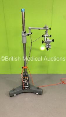 Zeiss OP-Mi6 Surgical Microscope with 1 x 10 x Eyepiece on Stand (Powers Up with Good Bulb-Incomplete-Missing Lens and 1 x Eyepiece-See Photos) * SN 75444 * - 2