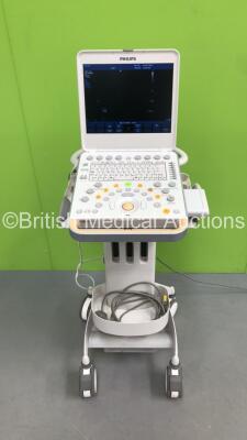 Philips CX50 Flat Screen Ultrasound Scanner Ref 453561458842 *S/N SGN1001178* **Mfd 11/2010** Software Revision 3.1.1 on Philips CX Cart (Powers Up - Small Cracks to Unit - See Pictures)