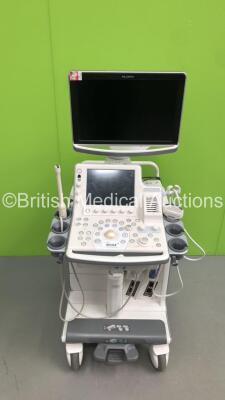 Aloka Prosound F75 Flat Screen Ultrasound Scanner *S/N 201Y9679* **Mfd 2011** with 2 x Transducers / Probes (UST-9130 and UST-9118) and Sony UP-D897 Digital Graphic Printer (HDD REMOVED)