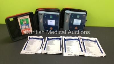 2 x Philips Heartstart FR2+ Defibrillators with 2 x Batteries (Install By - 08/2023 and 03/2024) 4 x Kendall 1710H Multi-Function Defibrillation Electrodes *All Expiry - 2021* in Cases (Both Power Up and Pass Self Test)