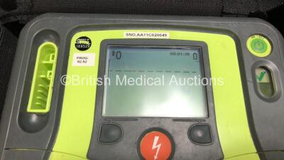 2 x Zoll AED Pro Defibrillators with 2 x ECG Leads, 2 x Batteries (1 x Good Battery and 1 x Flat Battery Included), 4 x Skintact Electrodes *All Expiry* in Carry Cases (Both Power Up with Good Batteries, 1 x Good and 1 x Flat Battery Included) - 2