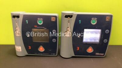 Job Lot Including 1 x Laerdal Heartstart FR2 Defibrillator (Powers Up with Faulty Screen) and 1 x Agilent HeartStream FR2 Defibrillator (No Power) with 2 x Batteries Install By - 10/2018 and 9/2026 - 2