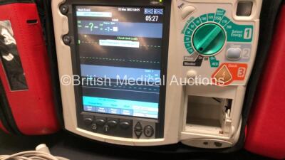 Philips Heartstart MRx Defibrillator Including Pacer, ECG, NIBP, SpO2 and Printer Options with 1 x SpO2 Lead, 1 x NIBP Lead, 1 x 5 Lead ECG and 1 x Philips M1742A Internal Paddles In Carry Bag (Powers Up with Missing Printer Door) - 2