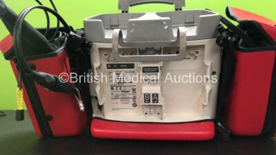 Philips Heartstart MRx Defibrillator Including Pacer, ECG, NIBP, SpO2 and Printer Options with 1 x SpO2 Lead, 1 x NIBP Lead, 1 x 5 Lead ECG and 1 x Philips M1742A Internal Paddles In Carry Bag (Powers Up with Missing Printer Door) - 6