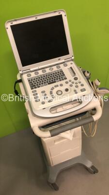 Mindray M7 Portable Flat Screen Ultrasound Scanner *S/N MW-0320002790* *Mfd 02/2013** with 3 x Transducers / Probes (C5-2s *Mfd 02/2013* / L14-6s *Mfd 2020* and P4-2s *Mfd 03/2013*) on Stand (HDD REMOVED) - 6