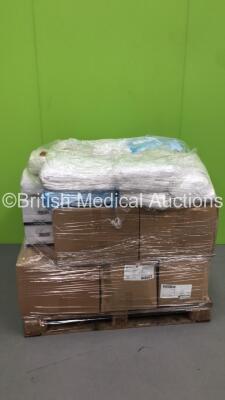 Pallet of Consumables Including Theatre Bowls, Mouthwash and Laryngeal Masks (Out of Date)