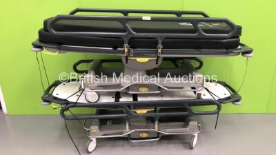 2 x Anetic Aid Hydraulic Patient Trolleys with Mattresses (Hydraulics Tested Working)