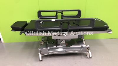 Anetic Aid QA4 Electric Surgery Trolley with Controller and Cushions (Powers Up - Back Reclining Function Not Working - Rip in Cushion)