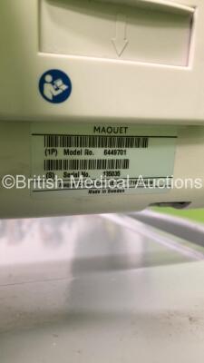 Maquet Servo i Ventilator Model No 6487800 System Version v8.0 System Software Version v8.00.01 Total Operating Hours 108013 with Hoses (Powers Up) * SN 42001 * - 12