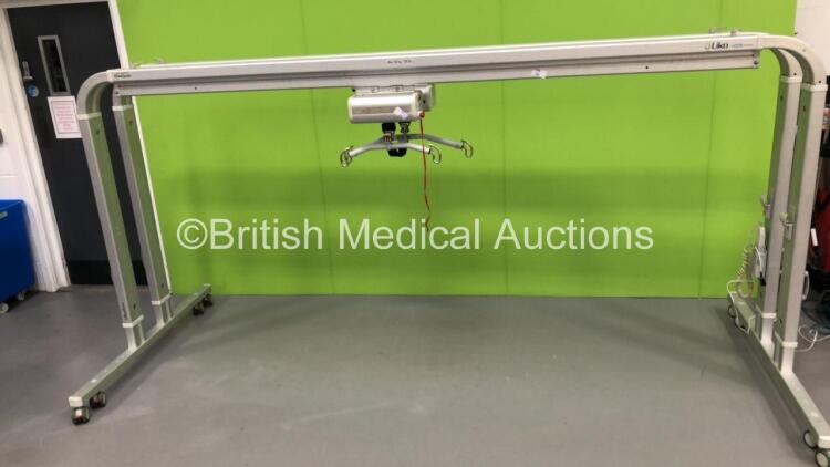 Liko FreeSpan Electric Patient Gantry Hoist with Controller * Damaged Cable - See Photos * (No Power)