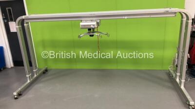 Liko FreeSpan Electric Patient Gantry Hoist with Controller * Damaged Cable - See Photos * (No Power) - 2