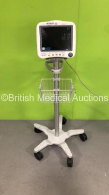 GE Dash 4000 Patient Monitor on Stand with BP1,BP2,SpO2,Temp/CO,NBP and ECG Options (Powers Up) * Mfd 2008 * - 2