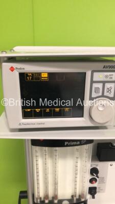 InterMed Penlon Prima SP Anaesthesia Machine with InterMed Penlon AV 900 Ventilator Software Version v3.35 (Build 011 ) / Display Version v3.04 (Build 016),Absorber,Bellows,Oxygen Mixer and Hoses (Powers Up) - 3