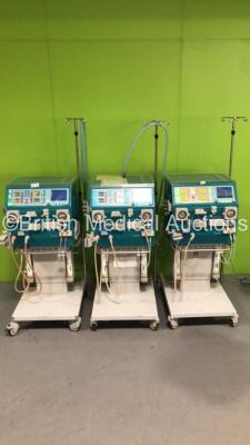 3 x Gambro AK 200 Ultra S Dialysis Machines Version 11.11 / 11.20 with Hoses (All Power Up) * SN 23930 / 22464 / 22058 *