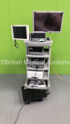 Storz Stack Trolley with Storz WideView HD Monitor, Storz 200903 31 Touch Screen Monitor, Storz 264305 20 SCB Electronic Endoflator, Storz 200460 20 AIDA Control II Unit (HDD REMOVED), Storz 20133120 SCB Xenon 300 Light Source, Storz 222010 20 SCB Image 1