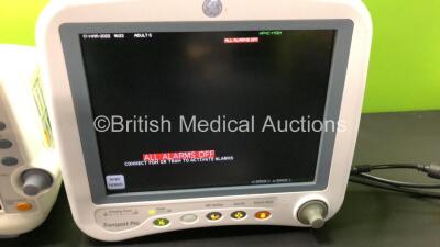 Job Lot Including 1 x GE Dash 4000 Patient Monitor (Some Missing Casing - See Photo) 1 x GE Dash 3000 Patient Monitor and 1 x GE Transport Pro Monitor (All Power Up) - 4