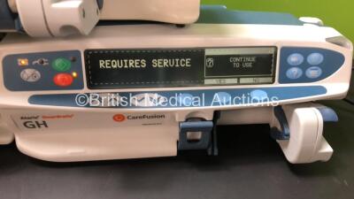 5 x CareFusion/Cardinal Health Alaris GH Syringe Pumps Including 3 x Guardrails (All Power Up with 3 x Service Required and 1 x Blank Screen) - 3