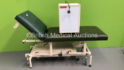 1 x Akron Hydraulic Patient Couch (Hydraulics Tested Working) and 1 x Dometic Fridge