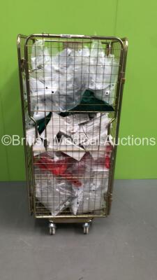 Cage of Mixed Consumables Including Face Visors and Prometheus Major Haemorrhage Control Packs (Cage Not Included)