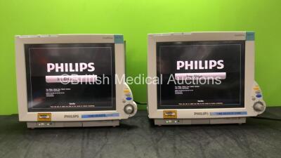 2 x Philips IntelliVue MP70 Touch Screen Patient Monitors Software Revision K.21.42, K.21.42* (Both Power Up) *Mfd 2012, 2012*