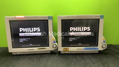 2 x Philips IntelliVue MP70 Touch Screen Patient Monitors Software Revision K.21.42, K.21.42* (Both Power Up) *Mfd 2012, 2012*
