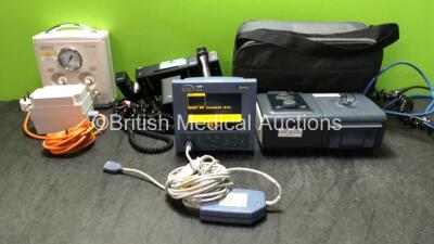 Mixed Lot Including 1 x Fisher & Paykel Neopuff Infant Resuscitator, 1 x BiS Model A-2000 Monitor with 1 x BiS DSC-XP Sensor Cable (Powers Up)1 x Keeler Wall Mounted Ophthalmoscope (No Power with Damaged Handle-See Photo) 1 x Philips Respironics BiPAP ST