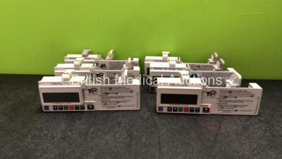 6 x CME McKinley T34 Ambulatory Syringe Pumps (5 Power Up, 1 Power Up with Blank Screen-Batteries Not Included)