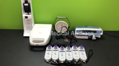 Mixed Lot Including 1 x Carefusion Alaris GH Guardrails Plus Syringe Pump (Powers Up) 6 x Carefusion Baby CO Monitors, 1 x Arjohuntleigh Hoist Battery Charger, 1 x Philips Respironics Nebuliser and 1 x Accoson BP Meter *800214357*