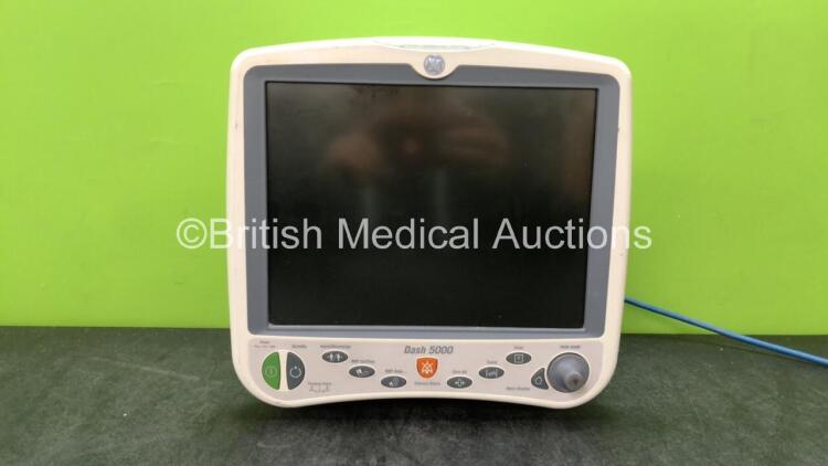 GE Dash 5000 Patient Monitor Including ECG, CO2, NBP, BP1/3, BP2/4, SpO2 and Temp/CO Options (No Power) *GL*