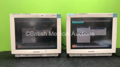 2 x Philips IntelliVue MP70 Patient Monitors (Both Power Up) *G* *SN DE22708354, DE22708346*