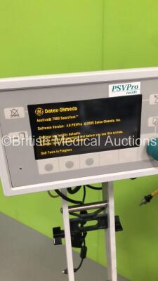 Datex-Ohmeda Aestiva/5 Anaesthesia Machine with Datex-Ohmeda SmartVent Aestiva 7900 SmartVent Software Version 4.8 PSVPro,1 x GE M-NESTPR Module with NIBP,T1,T2,ECG+Resp,P1,P2 and SpO2 Options,Oxygen Mixer,Absorber,Bellows and Hoses (Powers Up-Dials Incom - 2