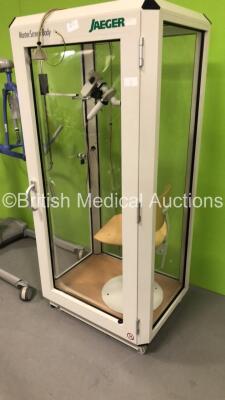 Mixed Lot Including 1 x Arjo Maxi Move Electric Patient Hoist with Controller (Unable to Test Due to No Battery) and 1 x Jaeger MasterScreen Body Box Booth - 5