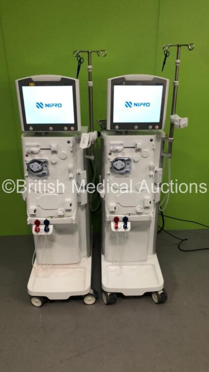 2 x Nipro Corporation Surdial X Dialysis Machines Version 1.506 with Hoses (Both Power Up) * Mfd 2017 *