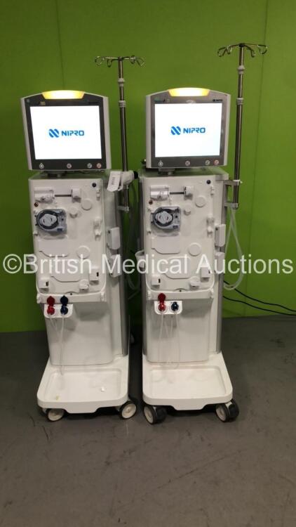 2 x Nipro Corporation Surdial X Dialysis Machines Version 1.506 with Hoses (Both Power Up) * Mfd 2017 *