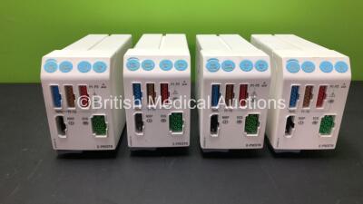 4 x GE Type E-PRESTN-00 Modules Including ECG, SpO2, T1, T2, P1, P2 and NIBP *6795801 - 6169536 - 6106956 - 6113930*