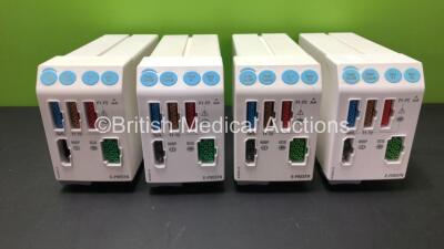 4 x GE Type E-PRESTN-00 Modules Including ECG, SpO2, T1, T2, P1, P2 and NIBP *6823950 - 6114818 - 6169569 - 6810848*