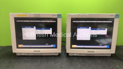 2 x Philips IntelliVue MP70 Patient Monitors (Both Power Up) *G* *SN DE61753366, DE61753356*