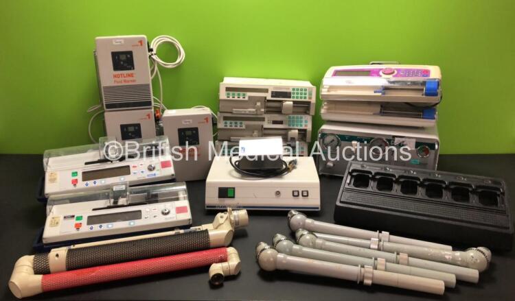 Mixed Lot Including 3 x Ivac PCAM Syringe Pumps, 3 x Hotline Fluid Warmers, 3 x Braun Perfusor FM Syringe Pumps, 2 x Graseby Omnifuse PCA Syringe Pumps, 1 x Flexiscope IQ 101 Unit, 1 x Confluent Surgical Flow Regulator, 1 x Wisap CO2-PNEU Unit, 1 x Cape U