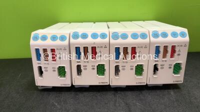 4 x GE Type E-PRESTN-00 Modules Including ECG, SpO2, T1, T2, P1, P2 and NIBP Options *SN 6106992, 6114823, 6289076, 6020061*