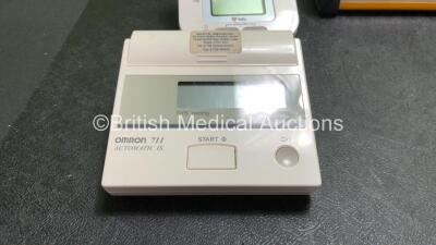 Mixed Lot Including 2 x Omron 711 BP Meters, 1 x Omron M6 Comfort BP Meter, 4 x Datex Ohmeda Trusat Pulse Oximeters and 4 x Pari TurboBOY SX Nebuliser *SN 0197, 20081022573VF, FCCH00115, FCE11360024SA, FCCH10432, FCC09050001SA, 2W15D10477, SW13L05928, SW1 - 2