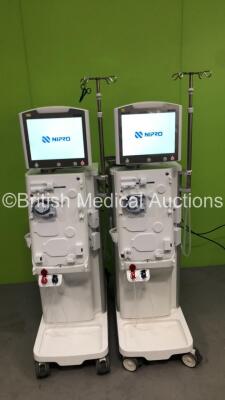 2 x Nipro Corporation Surdial X Dialysis Machines Version 1.506 with Hoses (Both Power Up)