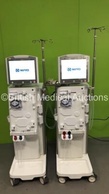 2 x Nipro Corporation Surdial X Dialysis Machines Version 1.506 with Hoses (Both Power Up)