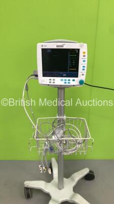 GE B30 Patient Monitor on Stand with 1 x GE E-PSMP-00 Module with NIBP,P1,P2,T1,T2,SpO2 and ECG Options,1 x SpO2 Finger Sensor and 1 x 10-Lead ECG Lead (Powers Up) * Mfd 2013 * - 7