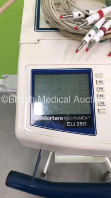 Mortara Instrument ELI 250 ECG Machine on Stand with 1 x 10-Lead ECG Lead (Powers Up) - 3