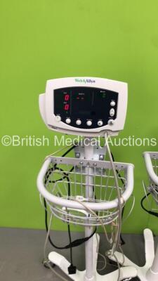 3 x Welch Allyn 53S00 Patient Monitors on Stands with 3 x BP Hoses (All Power Up) *C* - 3