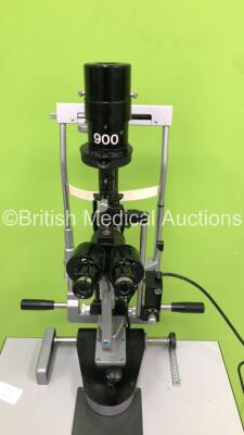 Haag-Streit Bern SL900 Slit Lamp with 2 x 10x Eyepieces and Haag-Streit Bern Tonometer on Hydraulic Stand (Powers Up with Good Bulb) *C* - 3