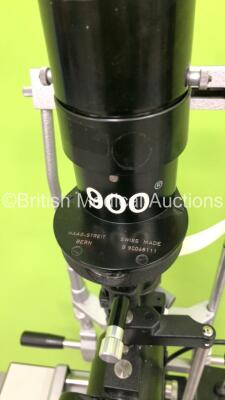 Haag-Streit Bern SL900 Slit Lamp with 2 x 10x Eyepieces and Haag-Streit Bern Tonometer on Hydraulic Stand (Powers Up with Good Bulb) *C* - 4